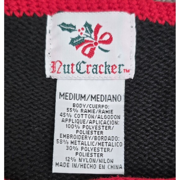 NutCracker Vintage Ugly Christmas Sweater Womens Size Medium Shoulder Pads - Picture 10 of 10